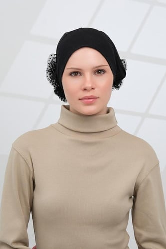 قبعه بف تحت الحجاب مع مانع للإنزلاق - اسود