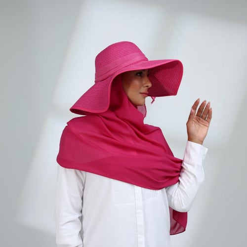 طقم قبعة كاملة مع طرحة صيفية