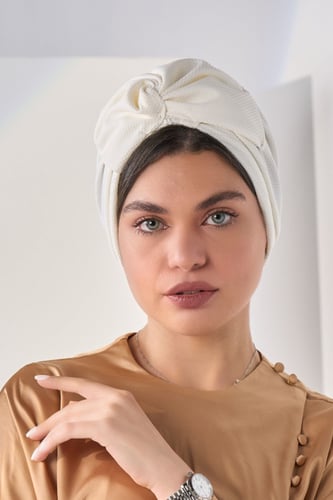 توربان قطني قابل للتعديل-أبيض