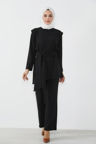 طقم بدلة حجاب - أسود