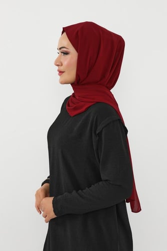 حجاب شيفون بمغناطيس وقبعة بالوسط