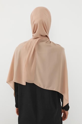 حجاب شيفون بمغناطيس وقبعة بالوسط-بيج