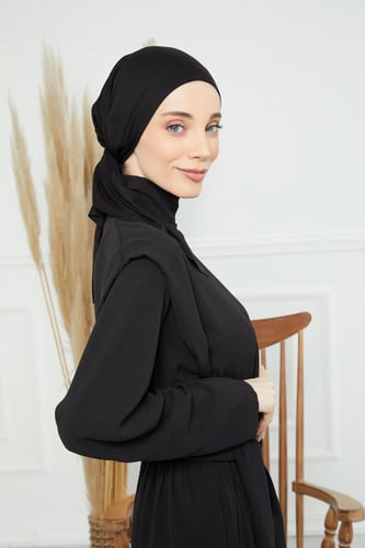 توربان قطني ربط من الخلف - اسود