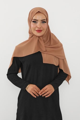 حجاب شيفون بمغناطيس وقبعة جانبي