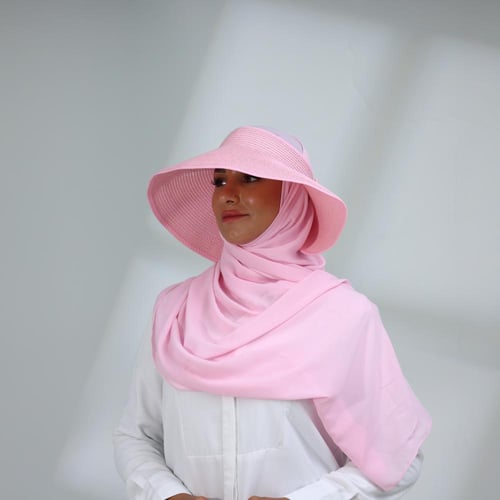 طقم نصف قبعة مع طرحة صيفية