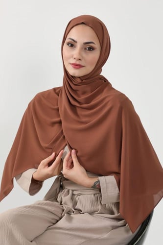 حجاب شيفون بمغناطيس وقبعة بالوسط