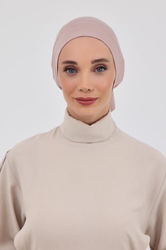 طرحة شيفون مع قبعة منفصلة- بيج