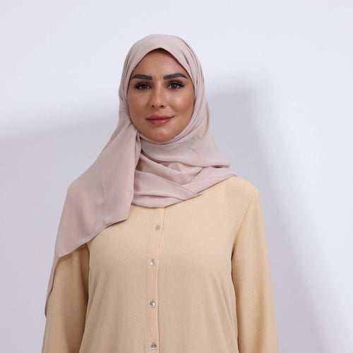 طرحة ميني شيفون ربع مبطن من الأمام