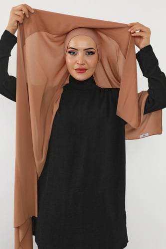 حجاب شيفون بمغناطيس وقبعة جانبي