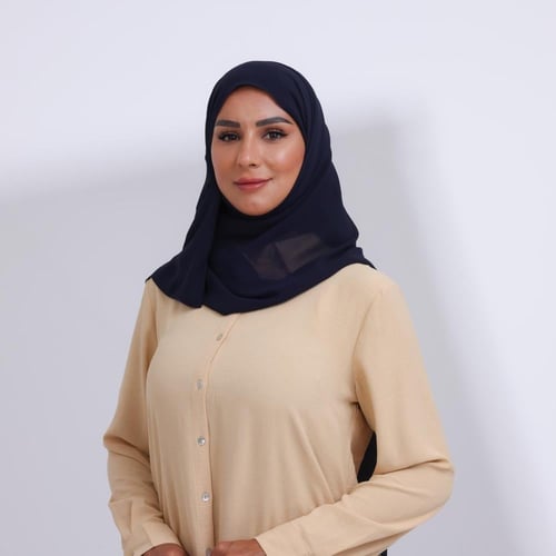 طرحة ميني شيفون ربع مبطن من الأمام