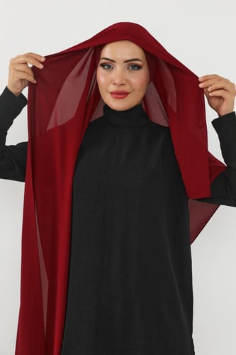 حجاب شيفون بمغناطيس وقبعة جانبي