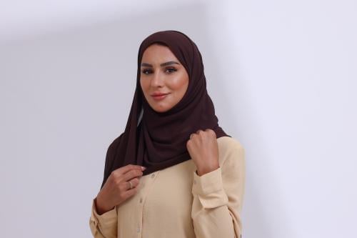 طرحة ميني شيفون ربع مبطن من الامام