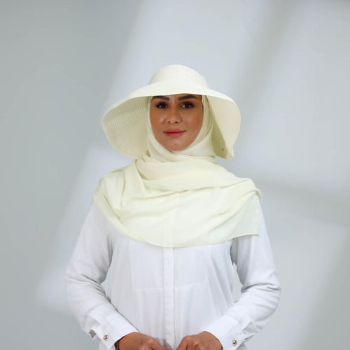 طقم نصف قبعة مع طرحة صيفية