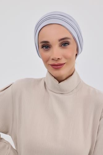 توربان قطعتين قطن ايطالي - ربط-رمادي