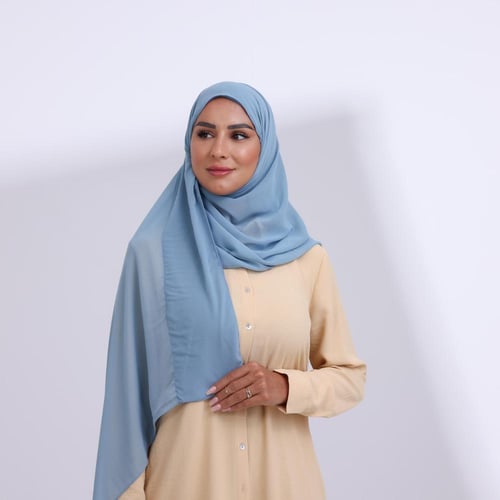 طرحة شيفون ربع مبطن من الأمام