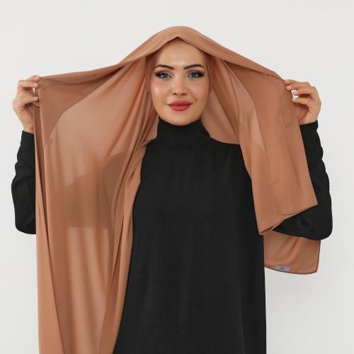 حجاب شيفون بمغناطيس وقبعة جانبي