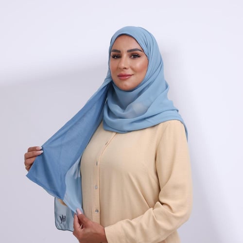 طرحة شيفون ربع مبطن من الأمام