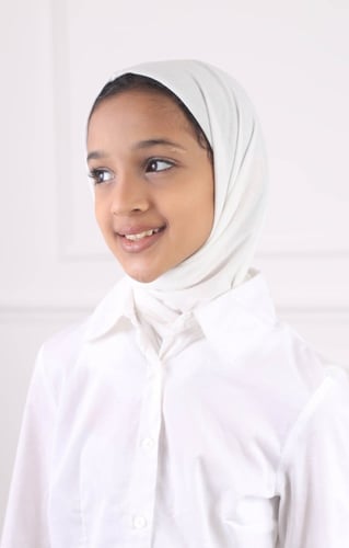 طرحة بناتي ربط من الخلف - اوف وايت