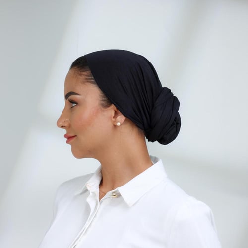 توربان لف خفيف مع ذيل طويل-اسود