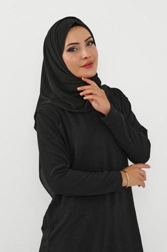 حجاب شيفون بمغناطيس وقبعة جانبية على الجهة اليمنى