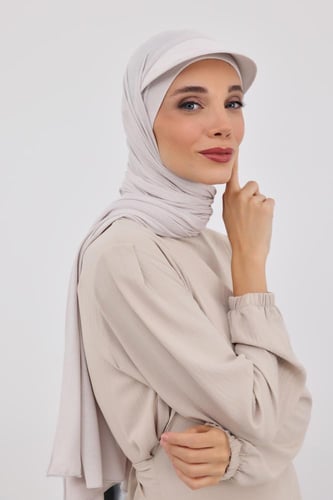 طرحة قطنية مع كاب- بيج فاتح