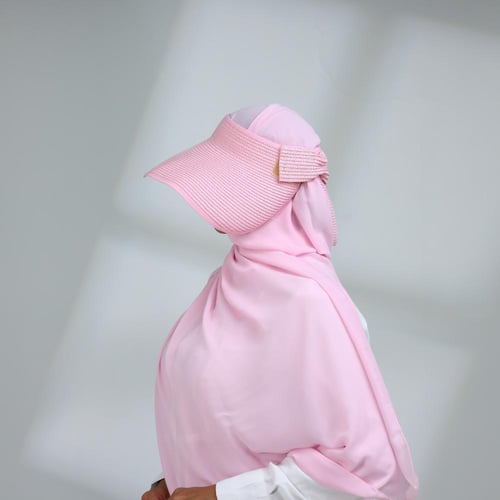 طقم نصف قبعة مع طرحة صيفية