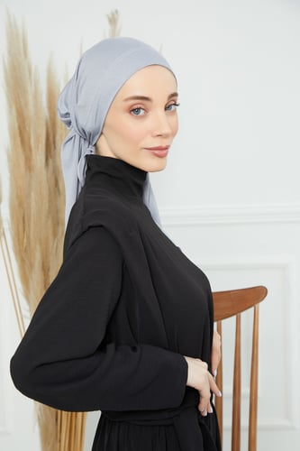 توربان قطني ربط من الخلف - رمادي