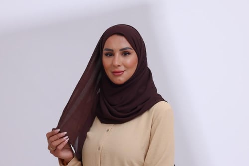 طرحة ميني شيفون ربع مبطن من الامام