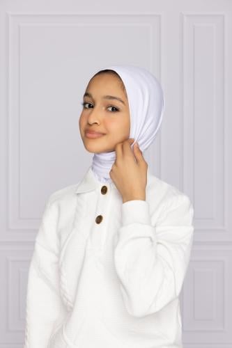 طرحة بناتي طقطق- أبيض