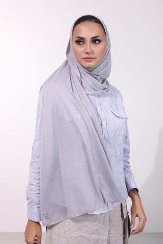 طرحة مخيطة جاهزة - رمادي