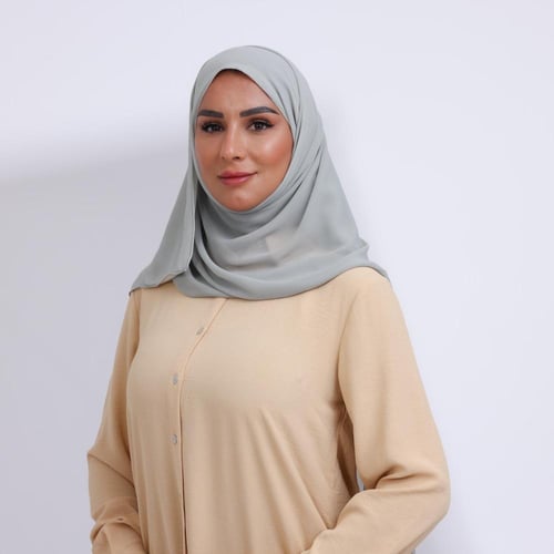 طرحة ميني شيفون ربع مبطن من الأمام