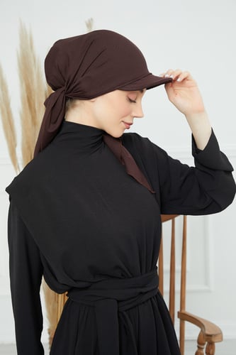 توربان كاب ربط من الخلف - بني داكن