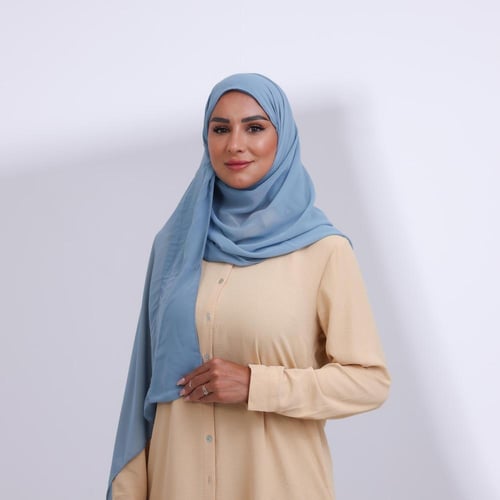 طرحة شيفون ربع مبطن من الأمام