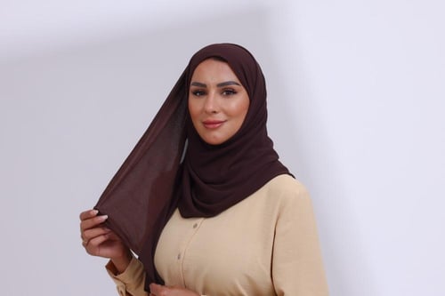 طرحة ميني شيفون ربع مبطن من الامام