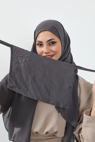 طقم طرحة ولثام 10 -رمادي