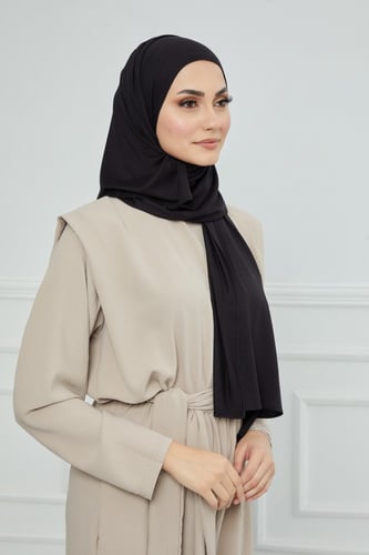 حجاب الشاطئ مع قبعة -أسود