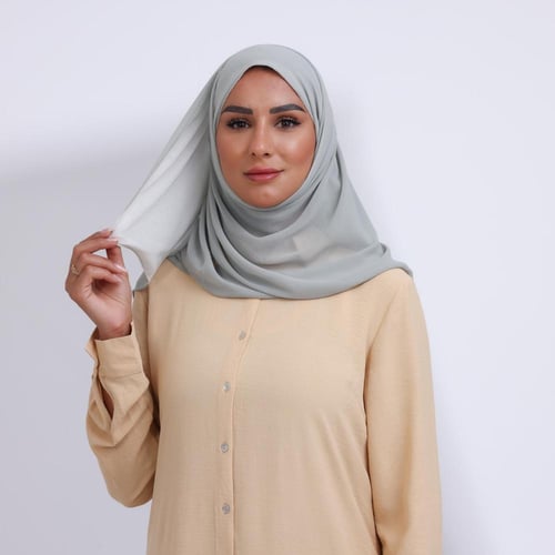 طرحة ميني شيفون ربع مبطن من الأمام