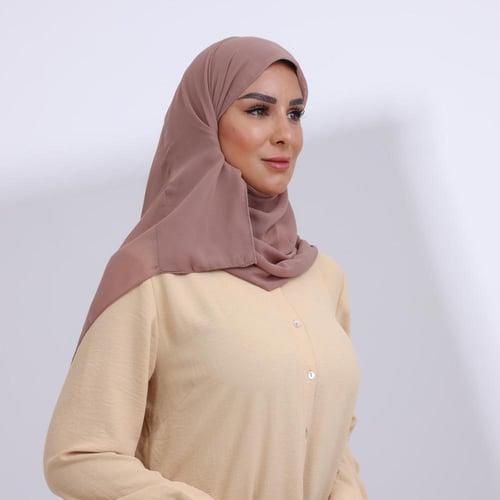 طرحة شيفون ربع مبطن من الامام