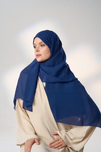 طقم نصف قبعة مع طرحة صيفية-كحلي