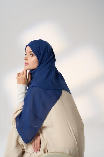 طقم نصف قبعة مع طرحة صيفية-كحلي