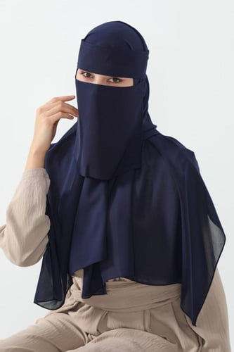 طقم طرحة ونقاب-كحلي