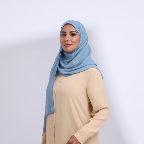 طرحة شيفون ربع مبطن من الأمام