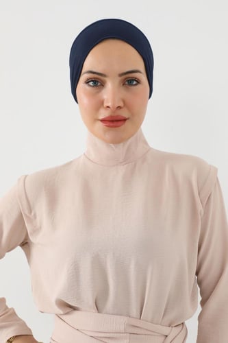 قبعة تحت الحجاب شفافة من الخلف - كحلي