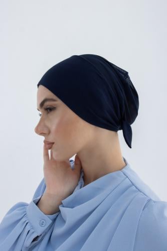 قبعة تحت الحجاب شفافة من الخلف - كحلي