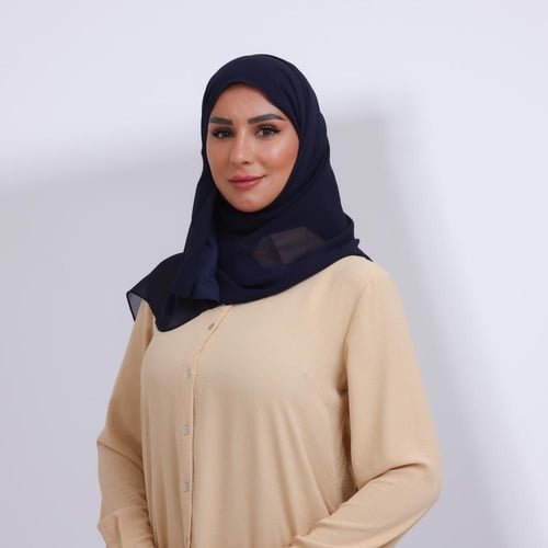 طرحة ميني شيفون ربع مبطن من الأمام