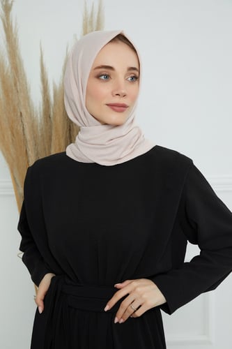 طرحة ربط من الخلف مع مطاط وردي فاتح