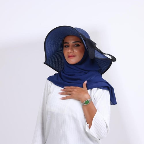 طقم قبعة كاملة مع طرحة صيفية-كحلي