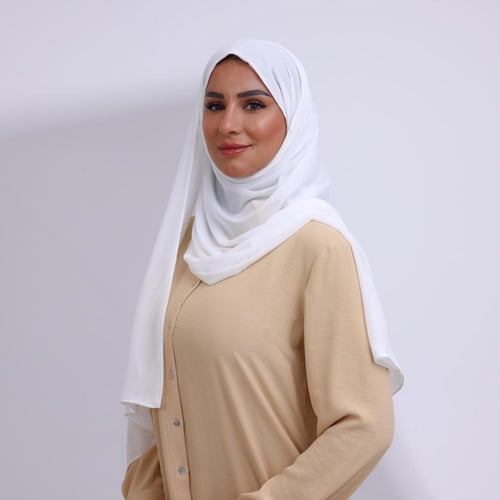 طرحة شيفون ربع مبطن من الأمام