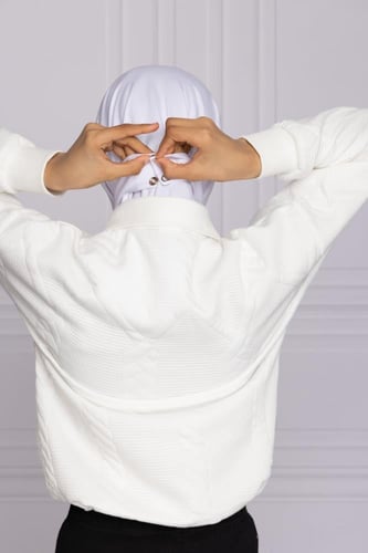 طرحة بناتي طقطق- أبيض