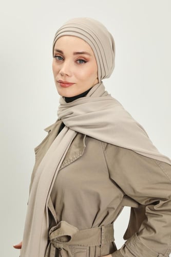 توربان شتوي قطني ثقيل مع سكارف